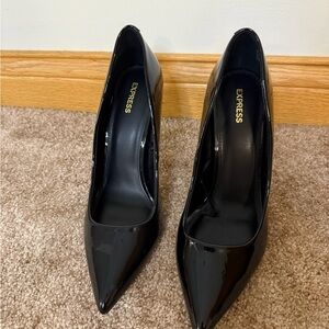 Express Black Heels Sleek Minimalist Design